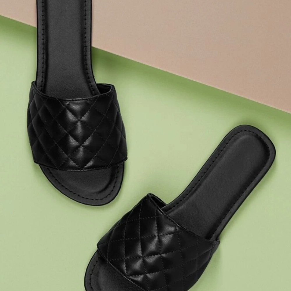Black Sandal Slides